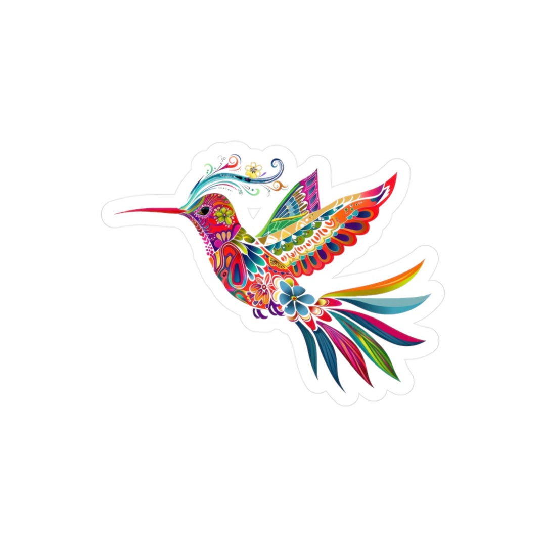 Colorful Alebrije-style Hummingbird Vinyl Decal Sticker - Etsy