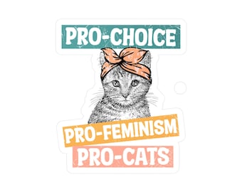 Vinyl Decal with "Pro Choice.  Pro Feminism.  Pro Cats."