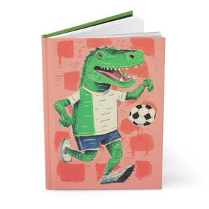 Playful Dinosaur Soccer Journal, Perfect for Kids, School Notes, Personal Diary, Fun Gift for Soccer Lovers