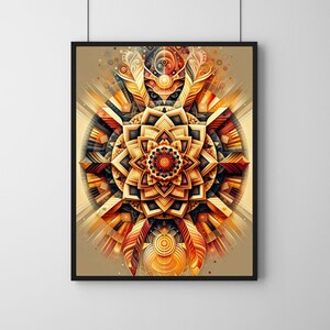 Spiritual Mandala Energy Art, Sacred Geometry Digital Print, Chakra Meditation Wall Decor, Esoteric Yoga Studio Downloadable Artwork