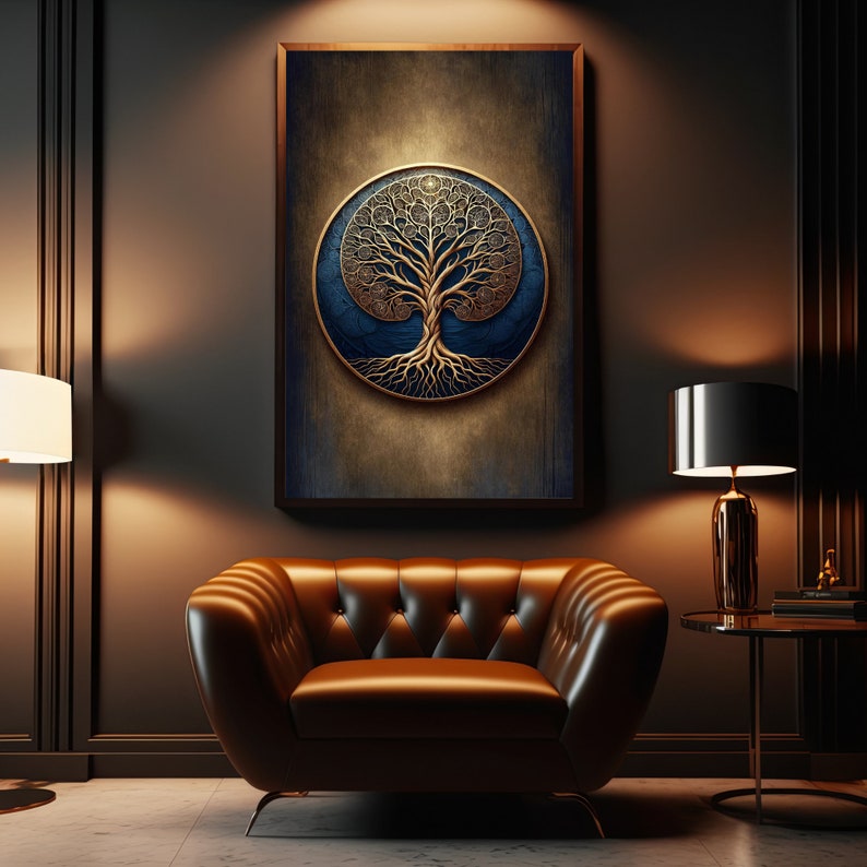 Golden Essence Tree of Life Art Print: Sacred Geometry, Elegant Decor ...