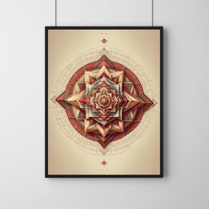 Divine Harmony Mandala: Digital Sacred Geometry Art for Spiritual Enrichment