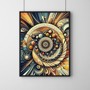 Spiritual Mandala Energy Art, Sacred Geometry Digital Print, Chakra Healing Vibrant Wall Decor, Psychedelic Shamanic Artwork