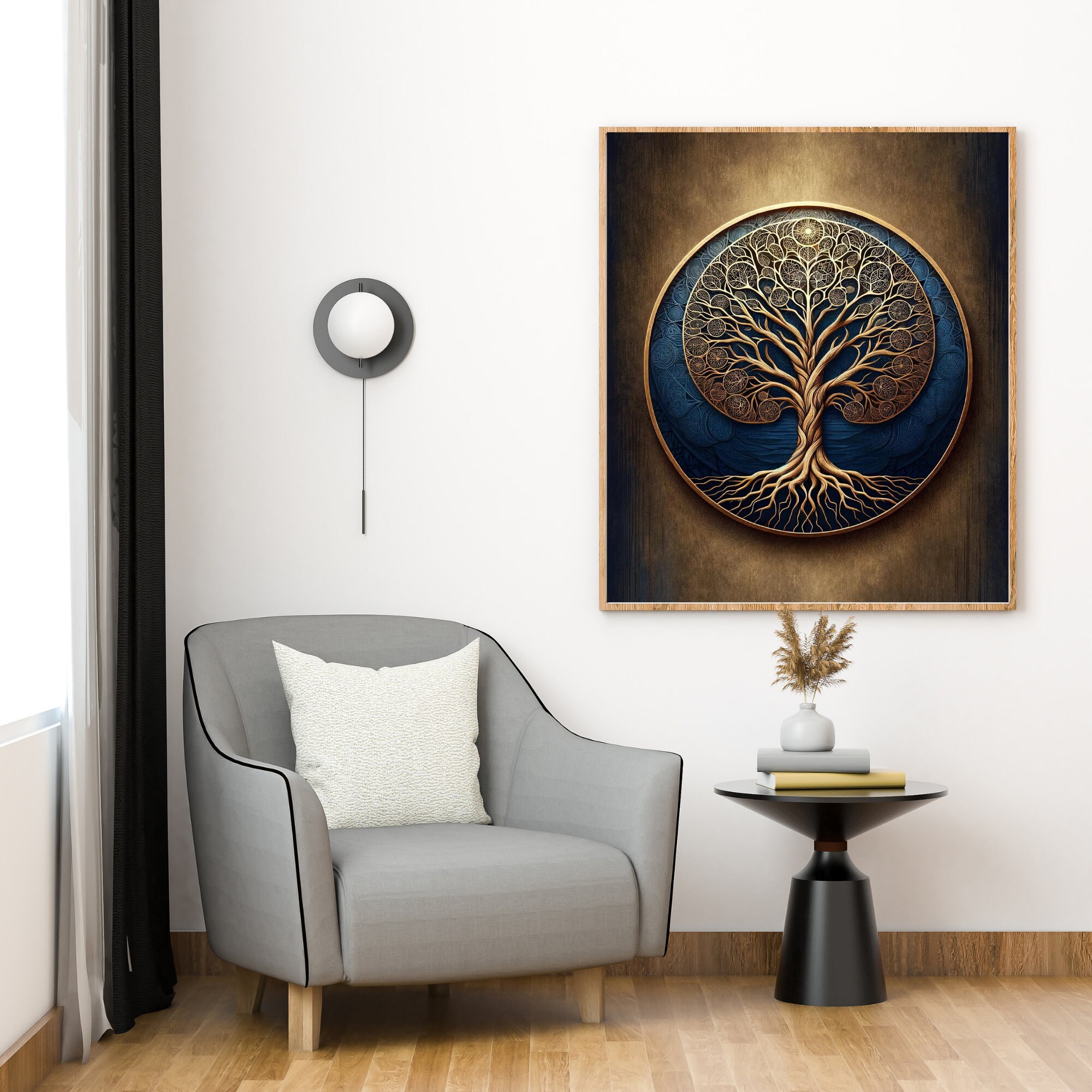 Golden Essence Tree of Life Art Print: Sacred Geometry, Elegant Decor ...