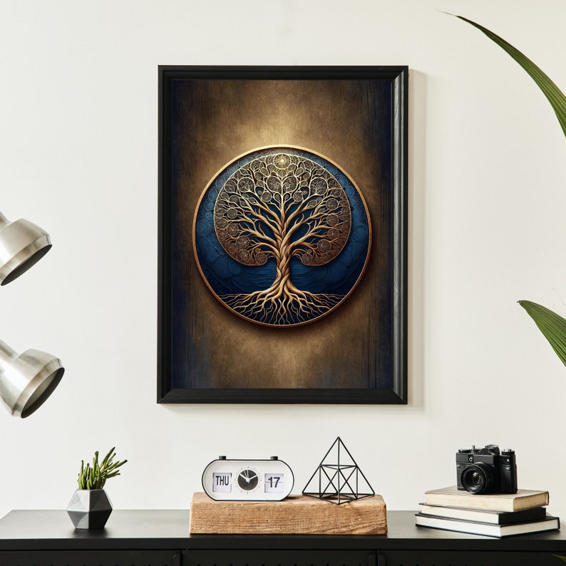 Golden Essence Tree of Life Art Print: Sacred Geometry, Elegant Decor ...