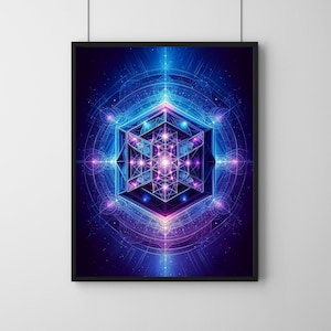 Cosmic Synergy: Sacred Geometry Digital Artwork