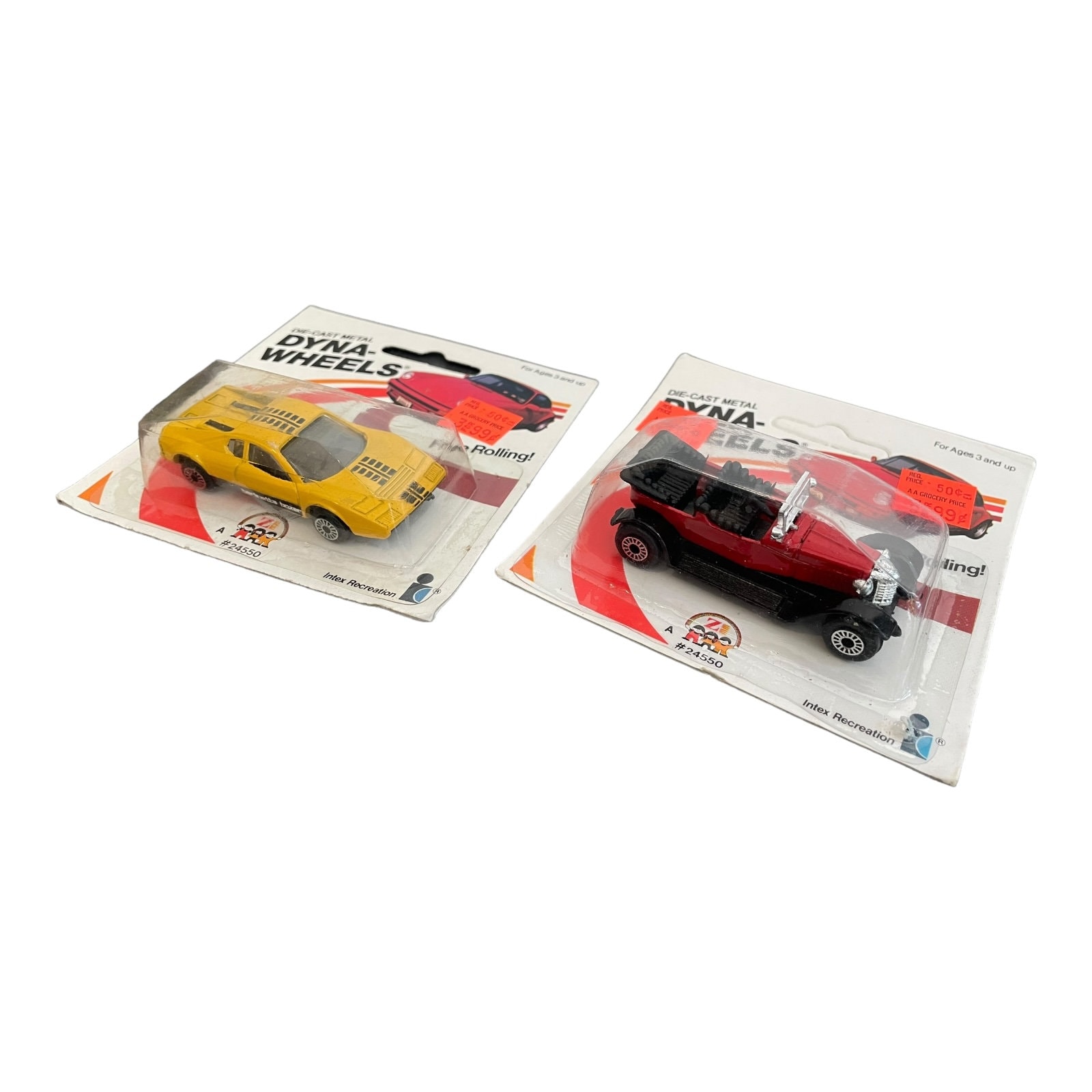 ビンテージ 1986 Dyna-wheels | Set of 2 | #24550 | Yellow Ferrari BB 365