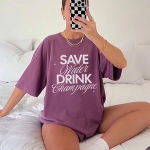 Champagne Shirt, Champagne Lover Tshirt, Funny Drinking Shirts, Cocktail Graphic T-Shirt, Champagne Gifts, Y2k Aesthetic Tee, Yes Way Rose