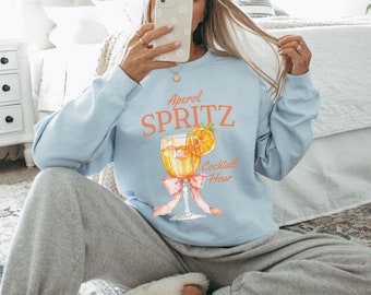 Aperol Spritz Shirt, Spritz Social Club Sweater, Coquette Cocktail Sweatshirt, Alcohol Gift, Drinking Crewneck, Aperol Bachelorette Women