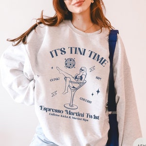 Espresso Martini Cocktail Sweater, Retro Cocktail Sweatshirt, Expresso Martini Lover Gift, Tini Time Shirt, Martini Social Club Sweatshirt