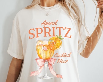 Aperol Spritz Shirt, Coquette Cocktail T-Shirt, Spritz Social Club, Comfort Colors Tee, Alcohol Gift, Drinking Tshirt, Aperol Bachelorette
