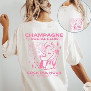 Champagne Social Club Shirt, Comfort Colors Bachelorette Gift, Champagne Bottles T-Shirt, Champagne TShirt Women, But First Champagne Tee
