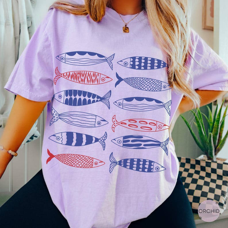 Sardinen Fisch aus der Dose Shirt, Les Sardinen Tshirt, Küsten Enkelin Ozean inspiriert, Tomaten Mädchen Sommer Ästhetik Shirt, Dose Seafood Top Bild 5