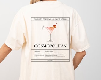 Cosmopolitan Cocktail Lounge & Social Shirt, Gift for Cosmopolitan Lover, Trendy Cocktail Shirt, Bachelor Tshirt, Cocktail Club, Summer Tee
