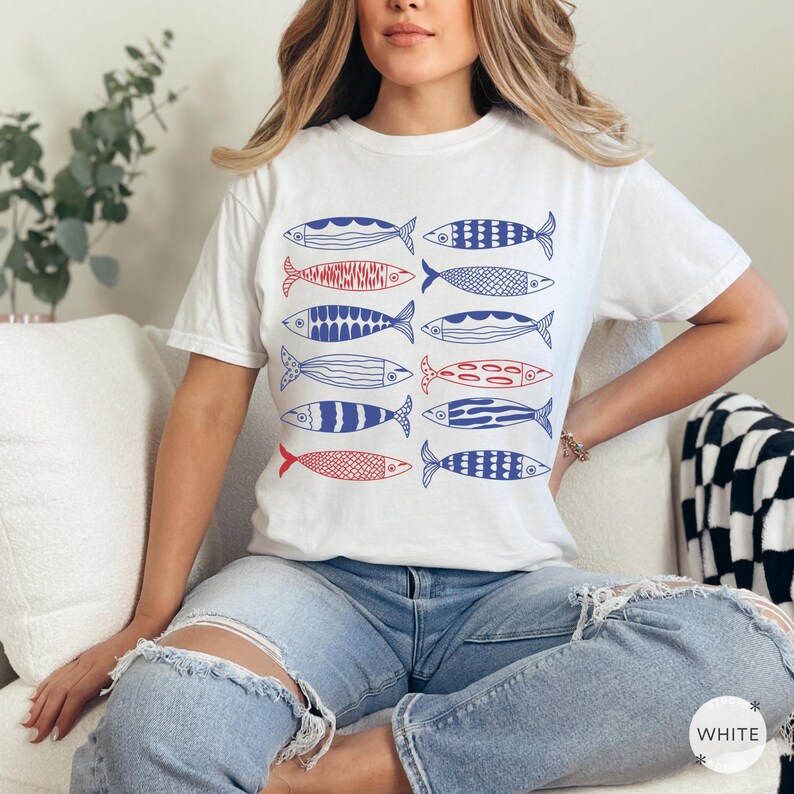 Sardinen Fisch aus der Dose Shirt, Les Sardinen Tshirt, Küsten Enkelin Ozean inspiriert, Tomaten Mädchen Sommer Ästhetik Shirt, Dose Seafood Top Bild 6