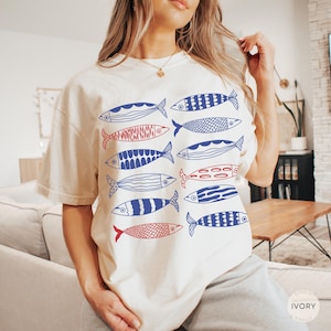 Sardinen Fisch aus der Dose Shirt, Les Sardinen Tshirt, Küsten Enkelin Ozean inspiriert, Tomaten Mädchen Sommer Ästhetik Shirt, Dose Seafood Top Bild 4