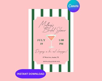 Palm Springs Bachelorette Invitation: Editable Canva Template (Instant Download)