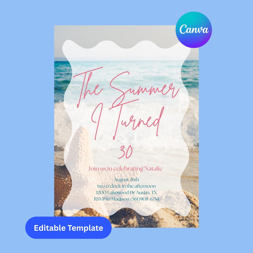 The Summer I Turned Pretty Invitation Coastal Birthday, Bridal Shower