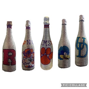 Custom and Fully Blinged College Graduation Celebration Bottle