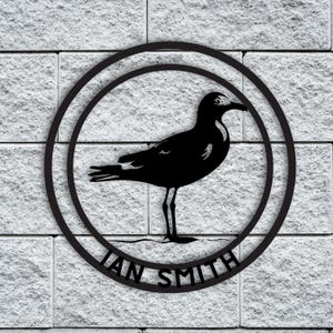 Personalized Seagull Metal Wall Art, Custom Seagull Wall Decor Sign, Seagull Lover Gift