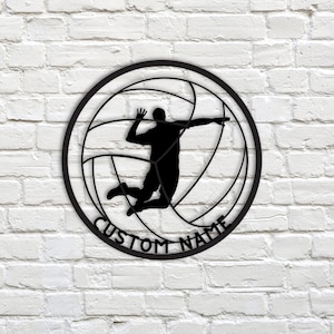 Custom Volleyball Metal Wall Art, Personalized Volleyball Player Name Sign Decoration For Room, Volleyball Metal Decor,Volleyball Lover Gift