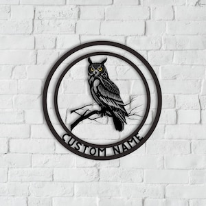 Owl Metal Wall Art,Metal Wall Decor, Night Owl Wall Decor, Owl Lover Gift,