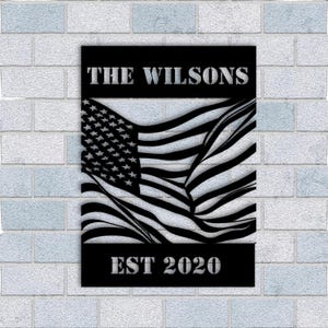 Personalized American Flag Metal Wall Art, Custom American Flag Wall Decor, Fourth of July Independence Day Flag, Patriotic Gift