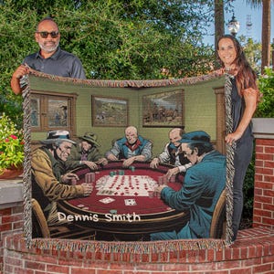 Personalized Poker Heirloom Woven Blanket, Custom Poker Bedroom Decor, Poker Lover Gift, Gift For Poker Player