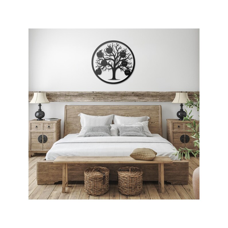 Personalized Family Tree Metal Wall Art, Custom Family Tree Wall Sign