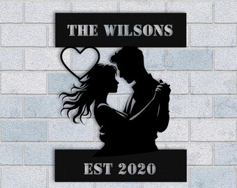 Personalized Dancing Couple Metal Wall Art, Dance Wall Decor, Dance Studio Decor, Dancing Lover Gift