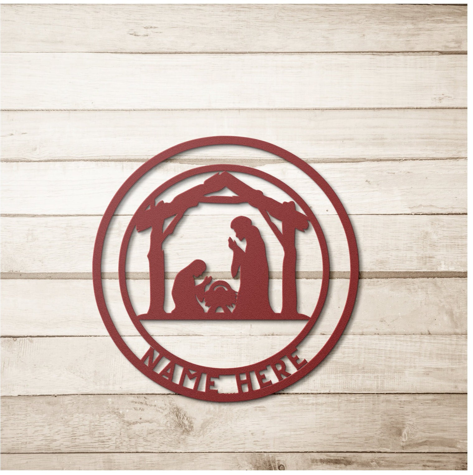 Personalized Nativity Metal Sign, Custom Nativity Wall Decor, Nativity ...