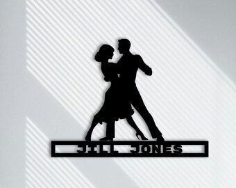 Personalized Ballroom Dancing Metal Sign, Custom Couple Dancing Wall Decor, Dancing Metal Wall Art, Dancing Signs, Dance Studio Decor