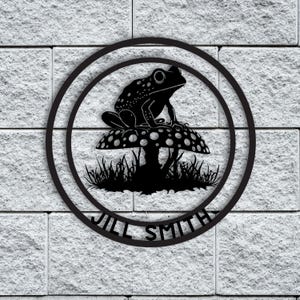 Personalized Frog Metal Wall Art, Custom Frog Metal Wall Decor Sign, Frog Lover Gift