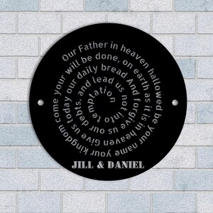 The Lords Prayer Metal Wall Art Sign, Personalized Christian Metal Art, Religious Wall Decor Sign, Bible Verse Wall Art