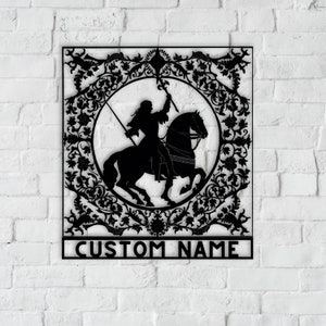 Custom Medieval Metal Wall Art, Medieval Fantasy Decor, Legendary Hero And Heiress Artwork, Medieval Lover Gift