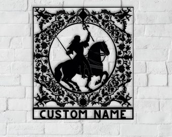 Custom Medieval Metal Wall Art, Medieval Fantasy Decor, Legendary Hero And Heiress Artwork, Medieval Lover Gift