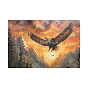 Canvas Print, Bald Eagle Painting, Wildlife Wall Art, Home Decor, Wildlife Lover Gift, Patriotic Decor, Bird Art Print, Nature Scene Canvas