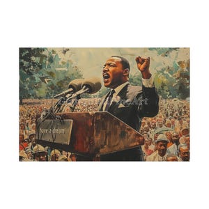 Discours de peinture MLK, décoration d&#39;art mural, Martin Luther King Jr, histoire afro-américaine, mouvement des droits civiques, art MLK, j&#39;ai un rêve,