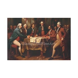 Declaration Of Independence Painting, American History, Home Decor, Wall Art, Founding Fathers, Patriotic Gift, Canvas Art, American History