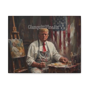 Donald Trump Painting, Trump Art, Custom Trump, Home Decor, Wall Art, Political Art, President Trump Gift, Patriot, Canvas Print, Trump Art
