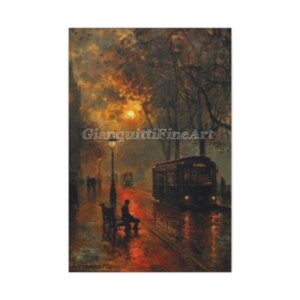 Stadt Malerei, Leinwand Kunst, Gemütliche Stadt, Geschenk für Zuhause, Leinwand Kunst, London City, Stadt Malerei, 90er Jahre Kunst, Vintage Malerei, Britain Kunst