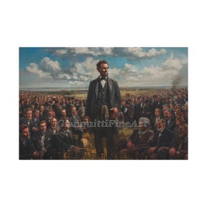Abraham Lincoln Painting, Wall Art Decor, Presidential Art, Portrait Art, Home Decor, Canvas Print, Lincoln Art, Canvas Art, History Gift