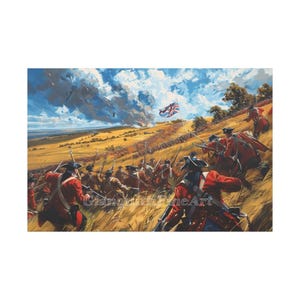 Revolutionary War Painting, Historical Artwork, Wall Decor, American History, American Art, War Art, Canvas Art, History Gift, Canvas Gift