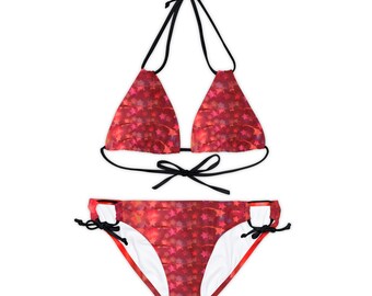 Bosso Comer Red Strappy Bikini Set