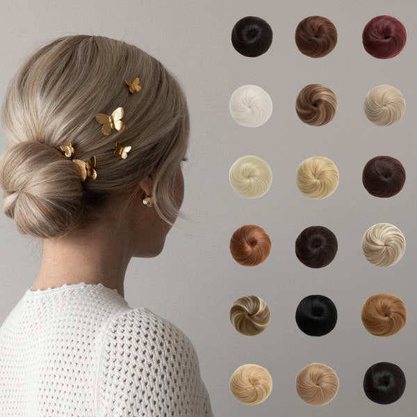 Estensione per chignon, parrucchino, acconciatura, parrucca per chignon finto, come veri elastici per chignon, chignon con clip per donna, accessori per capelli