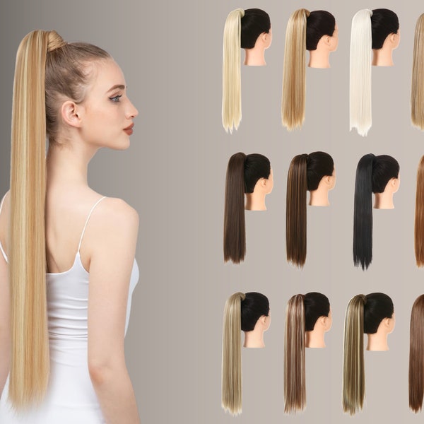 Ponytail Hair Extensions, Straight Fake Ponytail Extension, Ponytail Wig, Ponytail Clip in Hair Extension, Like Real Human Hair Extension