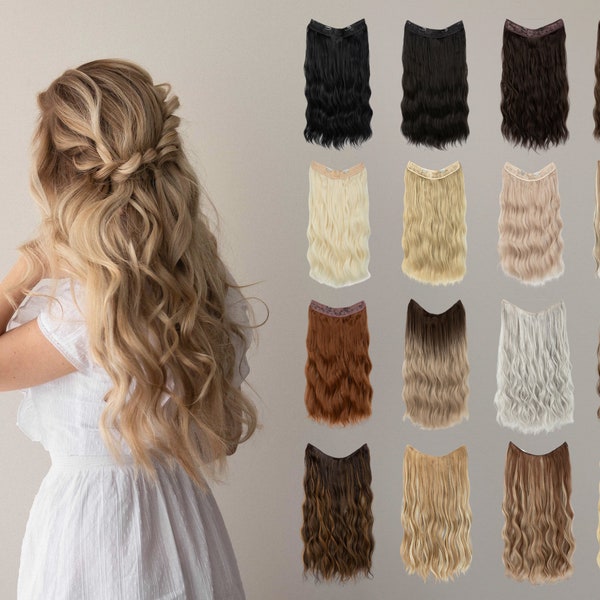 Hair Extensions Clip In, Halo Hair Extensions, Clip in Extensions, Clip In Hair Pieces, Fake Hair Extensions, Like Real Human Hair Extension