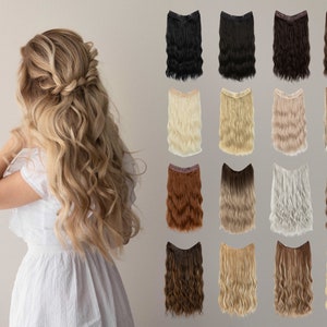 クリップインヘアエクステンション、クリップインエクステンション、フェイクヘアエクステンション、ウィッグヘアピース、本物の人間の髪の毛のようなエクステンション、ブロンドヘアエクステンション