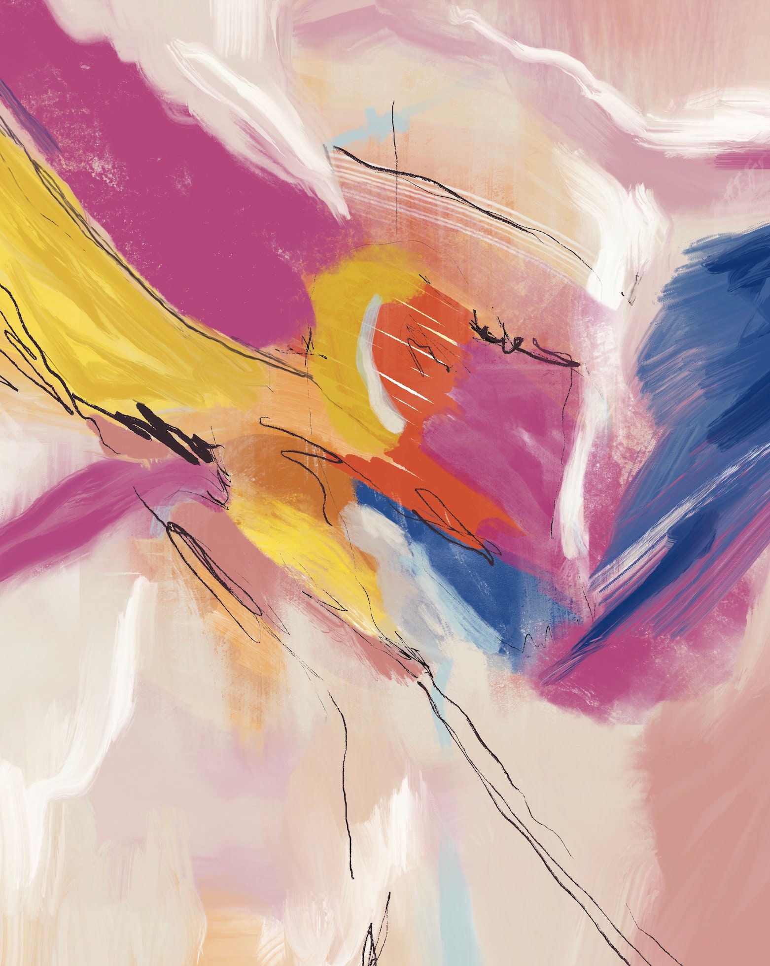 Spring Abstract Art Oil Painting Original Artwork Downloadable Print ...