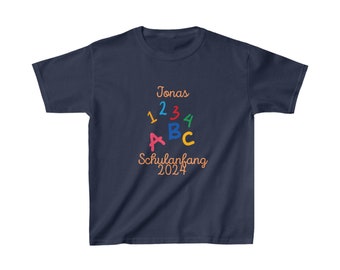 Kids Heavy Cotton™ Tee Inschrijving School T-shirt Kindcadeau Schoolshirt Naam personaliseerbaar